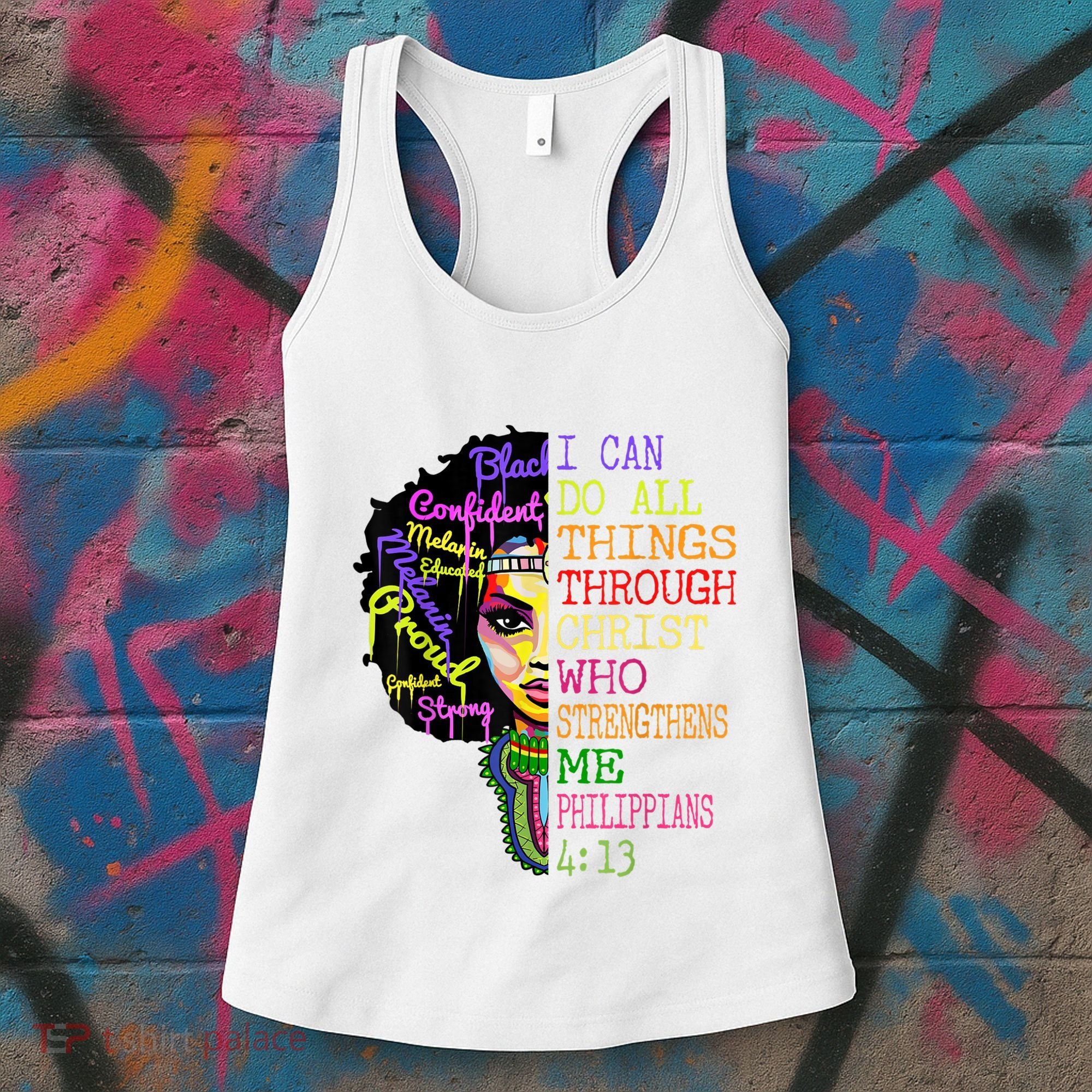 I Can Do All Through Christ Black Woman Faith Women's Tank Top