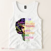 I Can Do All Through Christ Black Woman Faith Tank Top thumb 2