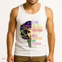 I Can Do All Through Christ Black Woman Faith Tank Top thumb 3
