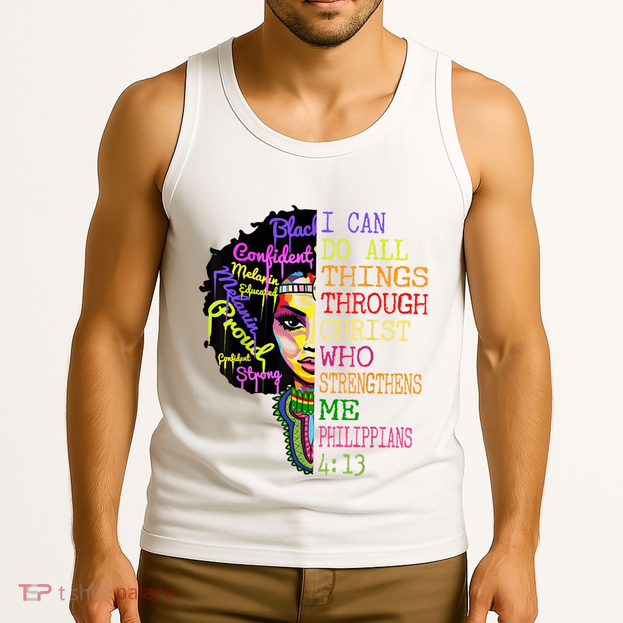 I Can Do All Through Christ Black Woman Faith Tank Top