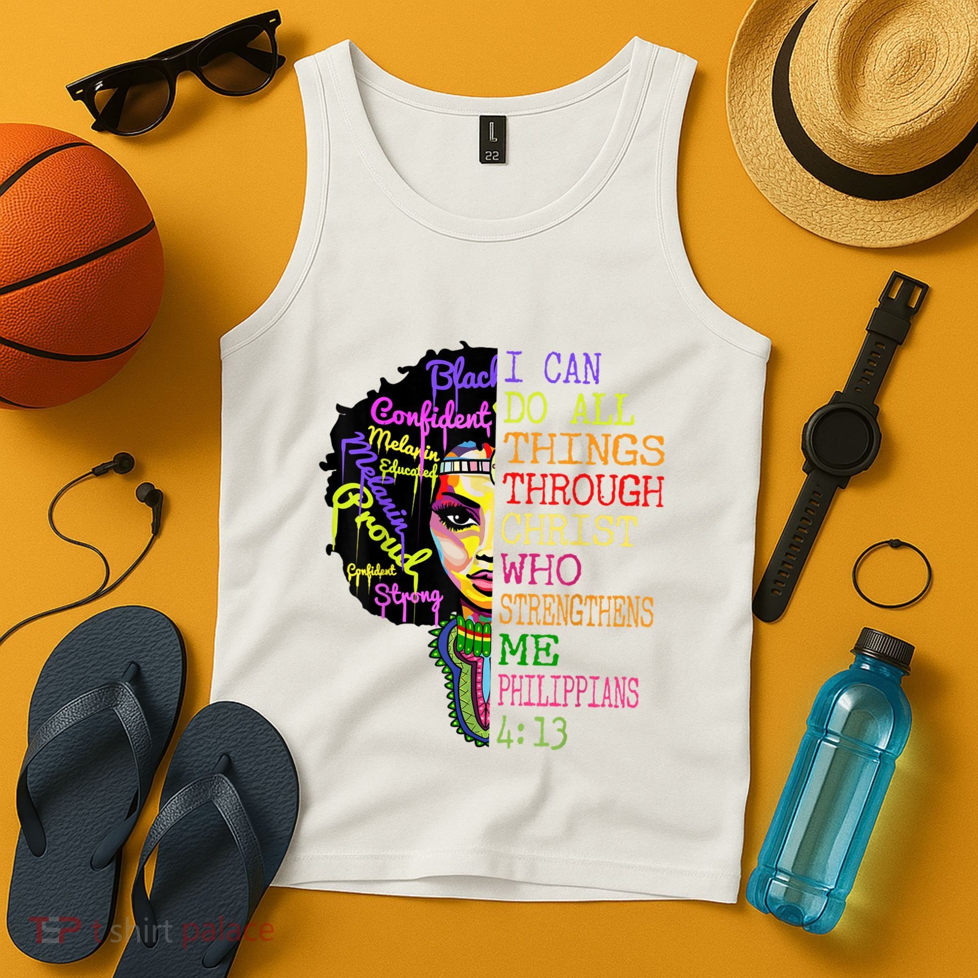 I Can Do All Through Christ Black Woman Faith Tank Top