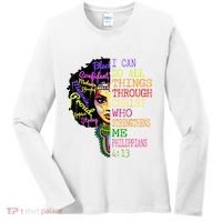 I Can Do All Through Christ Black Woman Faith Women's Long Sleeve Shirt thumb 0