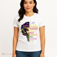 I Can Do All Through Christ Black Woman Faith Women's T-Shirt thumb 4