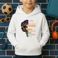 I Can Do All Through Christ Black Woman Faith Kids Hoodie thumb 2