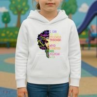 I Can Do All Through Christ Black Woman Faith Kids Hoodie thumb 3