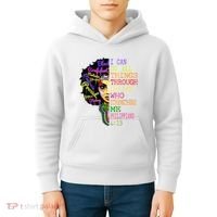 I Can Do All Through Christ Black Woman Faith Kids Hoodie thumb 4