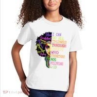 I Can Do All Through Christ Black Woman Faith Kids T-Shirt thumb 2