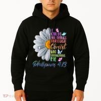 I Can Do All Things Through Christ Butterfly Art Religious Hoodie thumb 2