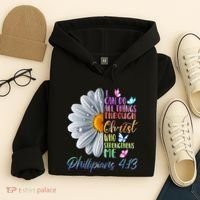 I Can Do All Things Through Christ Butterfly Art Religious Hoodie thumb 4