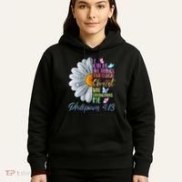 I Can Do All Things Through Christ Butterfly Art Religious Hoodie thumb 5