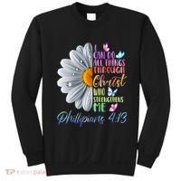 I Can Do All Things Through Christ Butterfly Art Religious Sweatshirt thumb 0