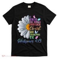 I Can Do All Things Through Christ Butterfly Art Religious T-Shirt thumb 0