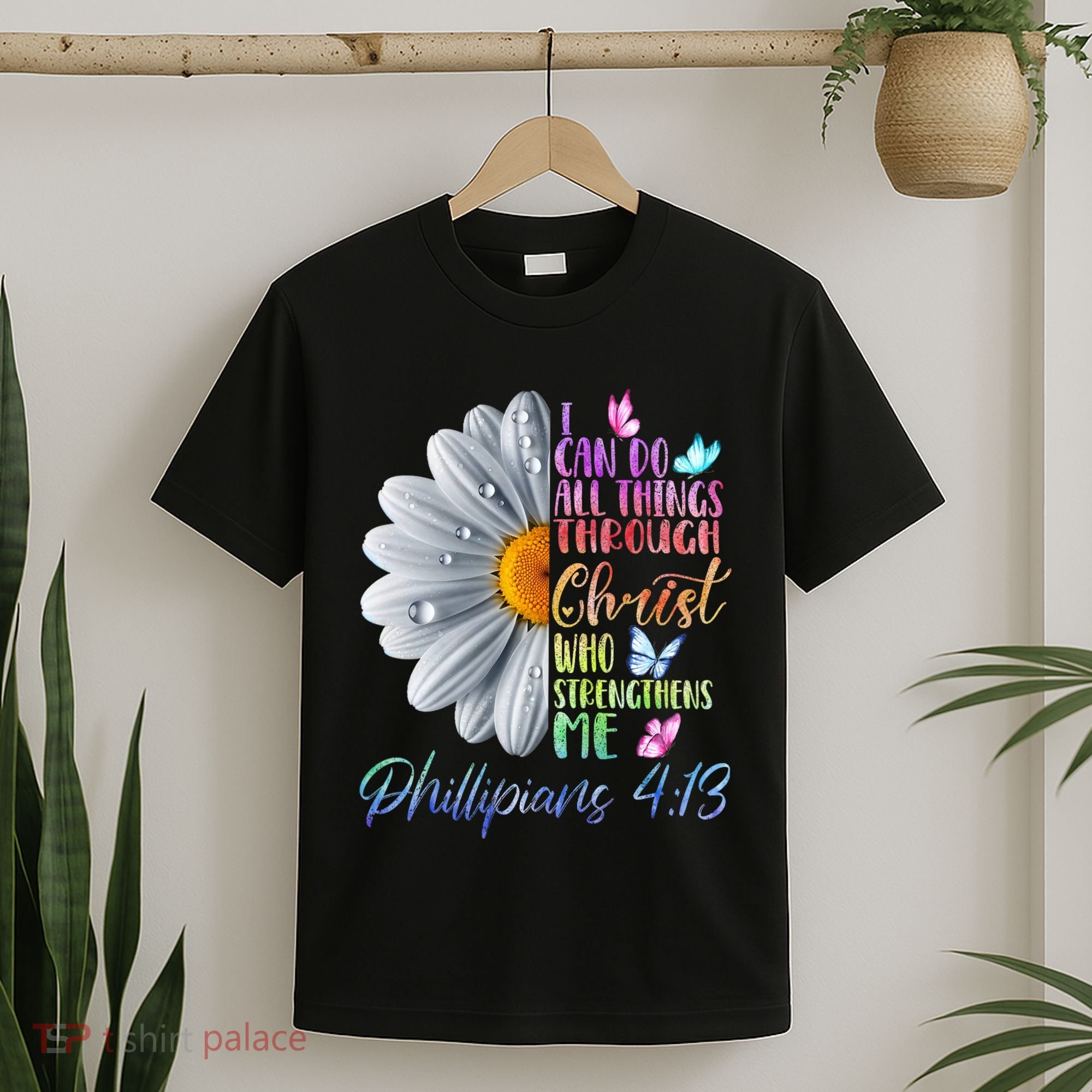 I Can Do All Things Through Christ Butterfly Art Religious T-Shirt