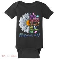 I Can Do All Things Through Christ Butterfly Art Religious Baby Bodysuit thumb 0