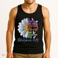 I Can Do All Things Through Christ Butterfly Art Religious Tank Top thumb 3