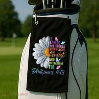 I Can Do All Things Through Christ Butterfly Art Religious Golf Towel thumb 2