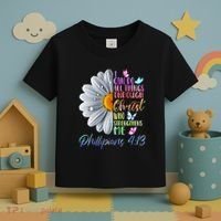 I Can Do All Things Through Christ Butterfly Art Religious Toddler T-Shirt thumb 3