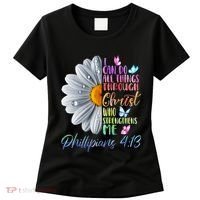 I Can Do All Things Through Christ Butterfly Art Religious Women's T-Shirt thumb 0