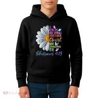 I Can Do All Things Through Christ Butterfly Art Religious Kids Hoodie thumb 4