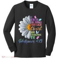 I Can Do All Things Through Christ Butterfly Art Religious Kids Long Sleeve Shirt thumb 0
