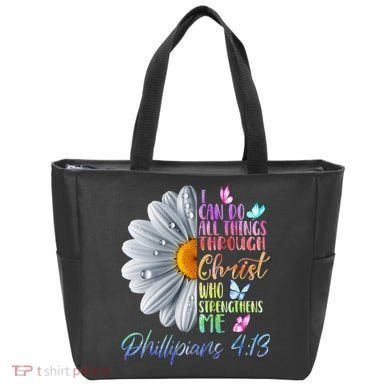 I Can Do All Things Through Christ Butterfly Art Religious Tote Bag