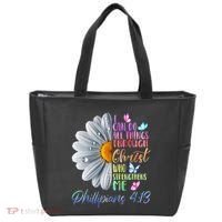 I Can Do All Things Through Christ Butterfly Art Religious Tote Bag thumb 0