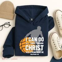 I Can Do All Things Through Christ Christian Basketball Hoodie thumb 4
