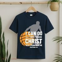 I Can Do All Things Through Christ Christian Basketball T-Shirt thumb 2