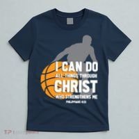 I Can Do All Things Through Christ Christian Basketball T-Shirt thumb 5