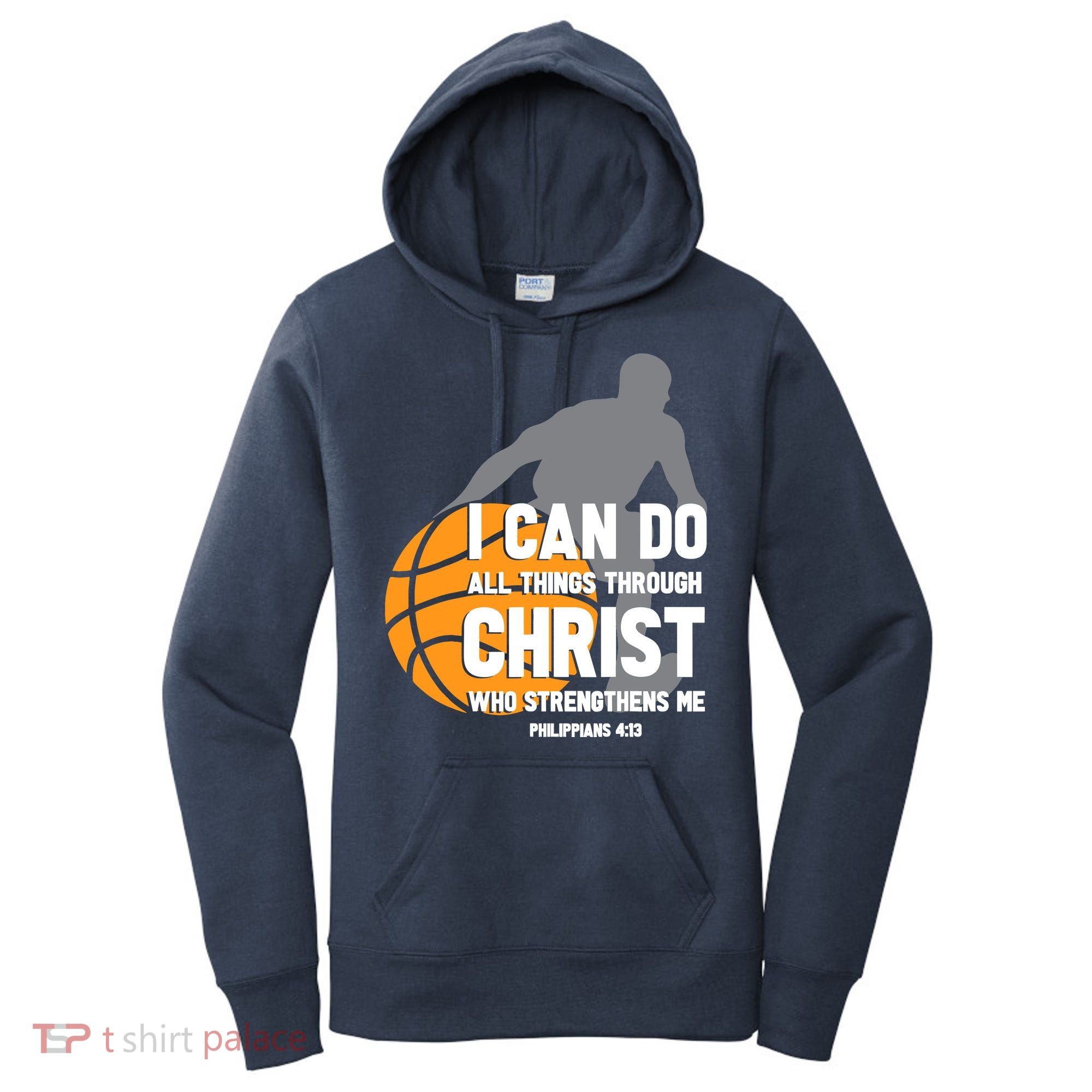 I Can Do All Things Through Christ Christian Basketball Women's Hoodie
