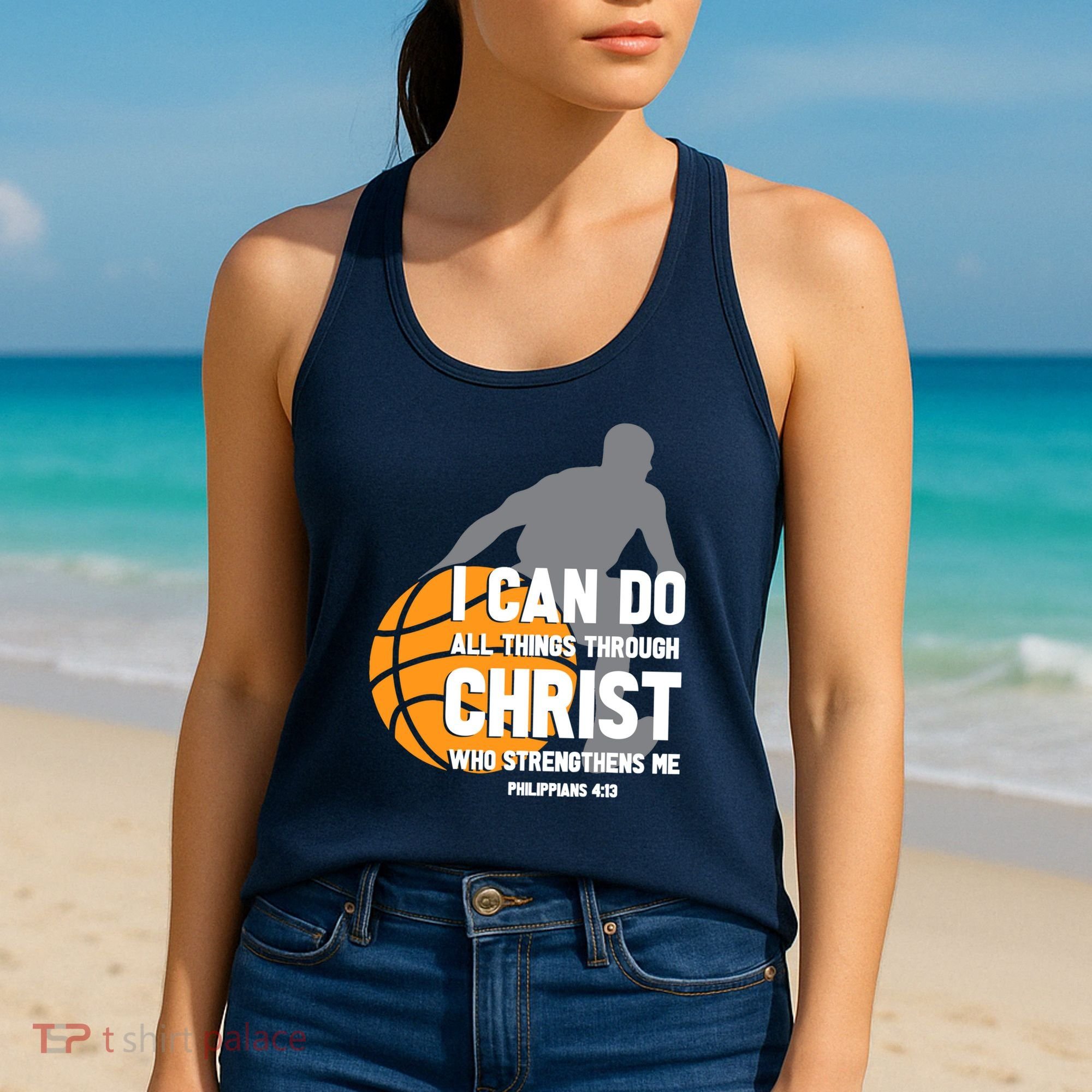 I Can Do All Things Through Christ Christian Basketball Women's Tank Top