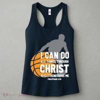 I Can Do All Things Through Christ Christian Basketball Women's Tank Top thumb 3