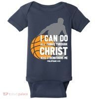 I Can Do All Things Through Christ Christian Basketball Baby Bodysuit thumb 0