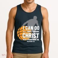 I Can Do All Things Through Christ Christian Basketball Tank Top thumb 3