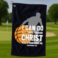 I Can Do All Things Through Christ Christian Basketball Golf Towel thumb 1