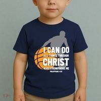 I Can Do All Things Through Christ Christian Basketball Toddler T-Shirt thumb 2