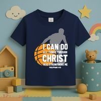 I Can Do All Things Through Christ Christian Basketball Toddler T-Shirt thumb 3