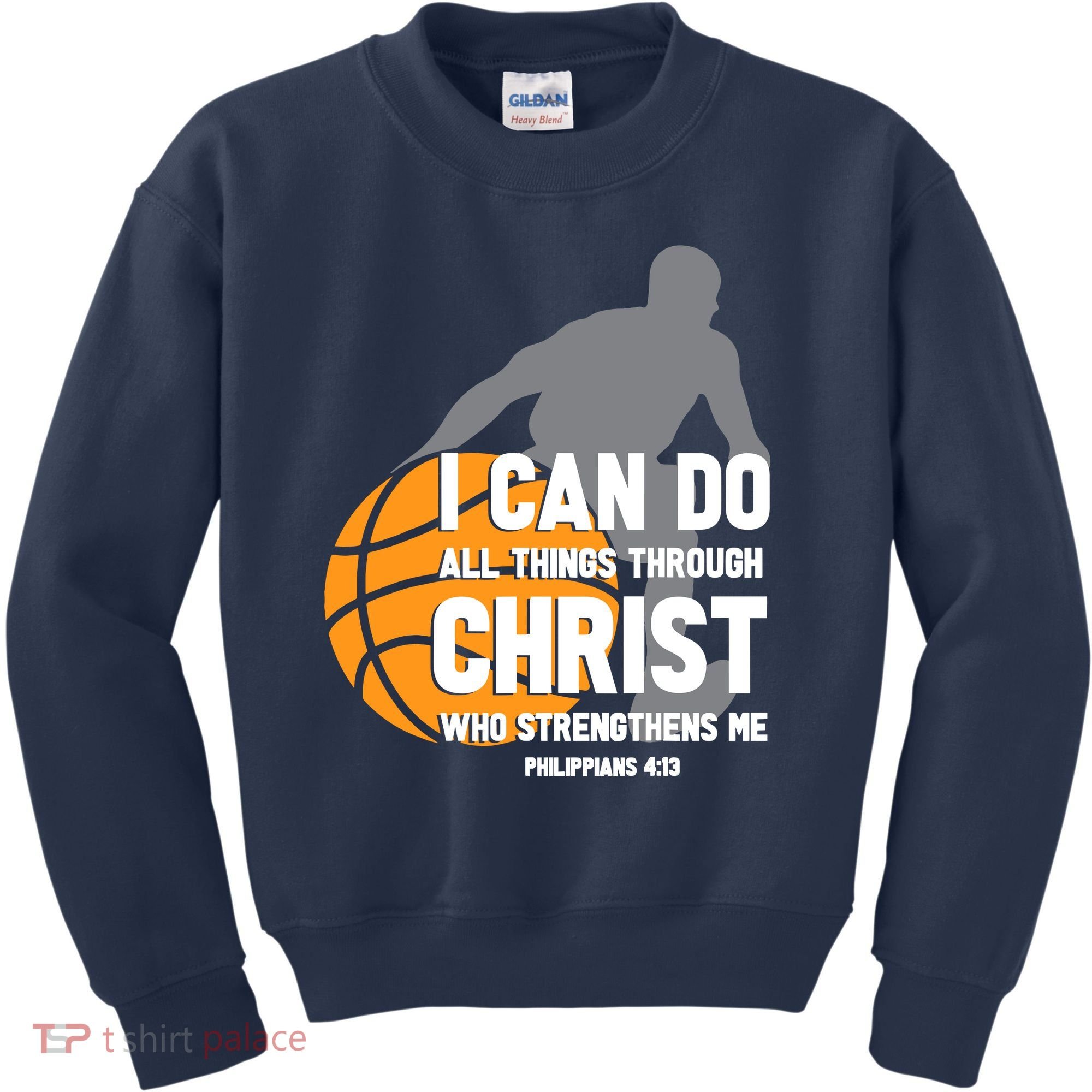 I Can Do All Things Through Christ Christian Basketball Kids Sweatshirt