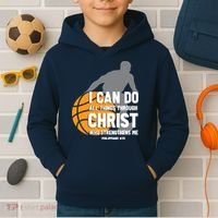 I Can Do All Things Through Christ Christian Basketball Kids Hoodie thumb 2