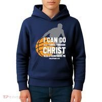I Can Do All Things Through Christ Christian Basketball Kids Hoodie thumb 4
