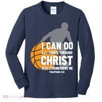 I Can Do All Things Through Christ Christian Basketball Kids Long Sleeve Shirt thumb 0