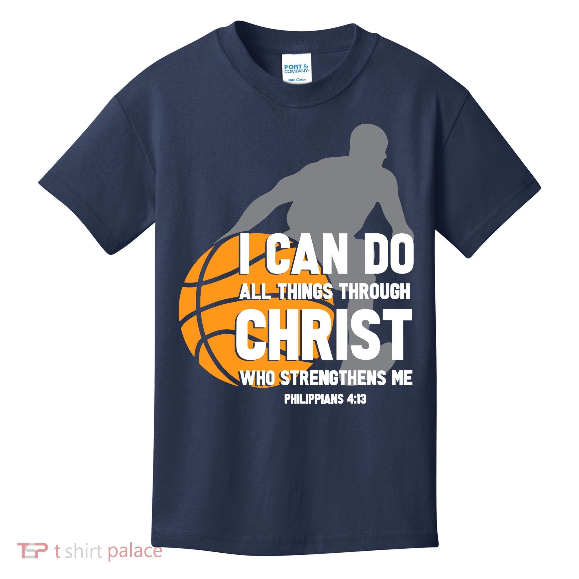 I Can Do All Things Through Christ Christian Basketball Kids T-Shirt