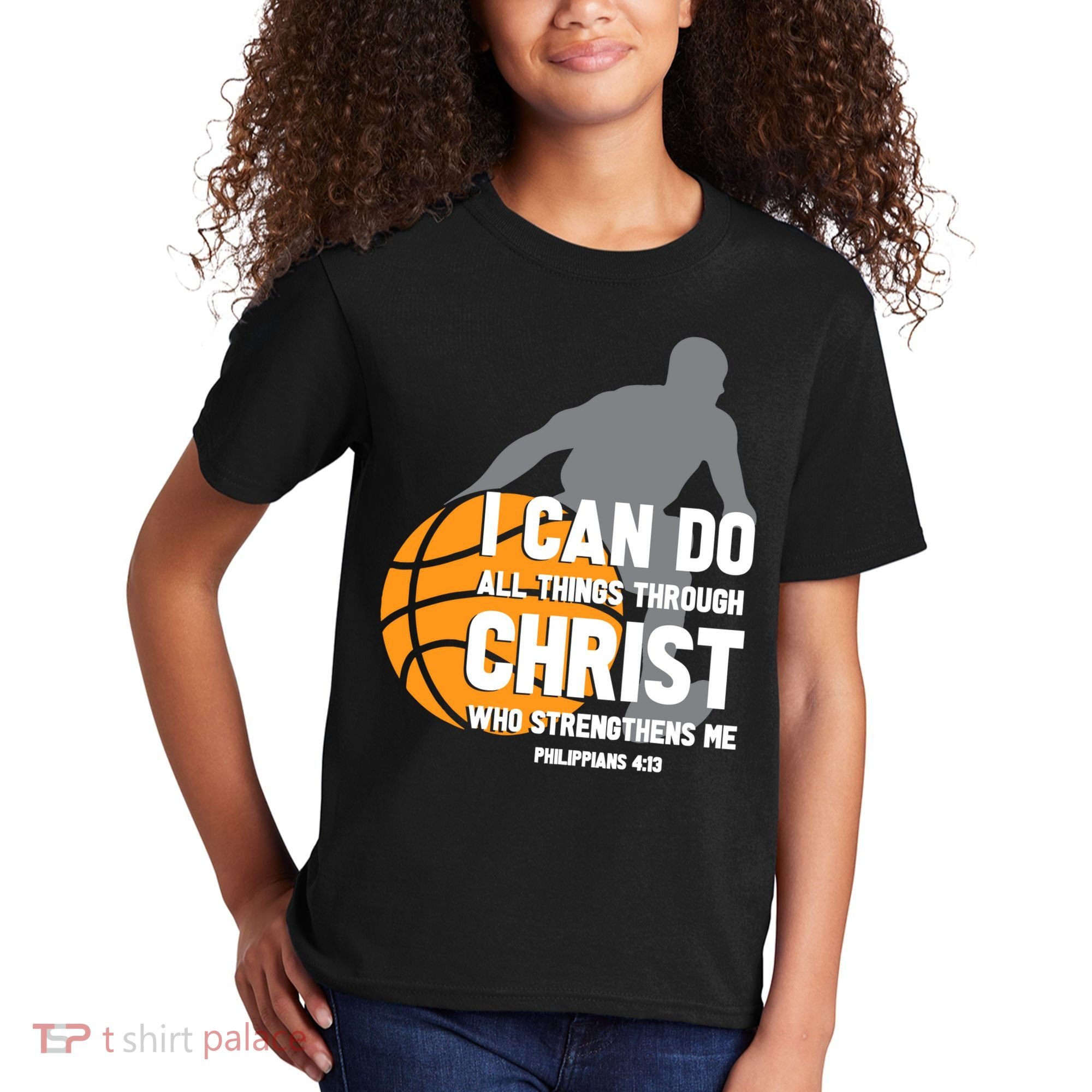 I Can Do All Things Through Christ Christian Basketball Kids T-Shirt