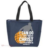 I Can Do All Things Through Christ Christian Basketball Tote Bag thumb 0