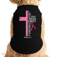 I Can Do All Things Through Christ Breast Cancer Awareness Doggie Tank thumb 0