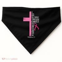 I Can Do All Things Through Christ Breast Cancer Awareness USA-Made Doggie Bandana thumb 0