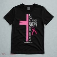 I Can Do All Things Through Christ Breast Cancer Awareness T-Shirt thumb 5