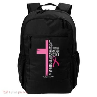 I Can Do All Things Through Christ Breast Cancer Awareness Backpack