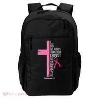 I Can Do All Things Through Christ Breast Cancer Awareness Backpack thumb 0