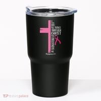I Can Do All Things Through Christ Breast Cancer Awareness Tumbler thumb 0